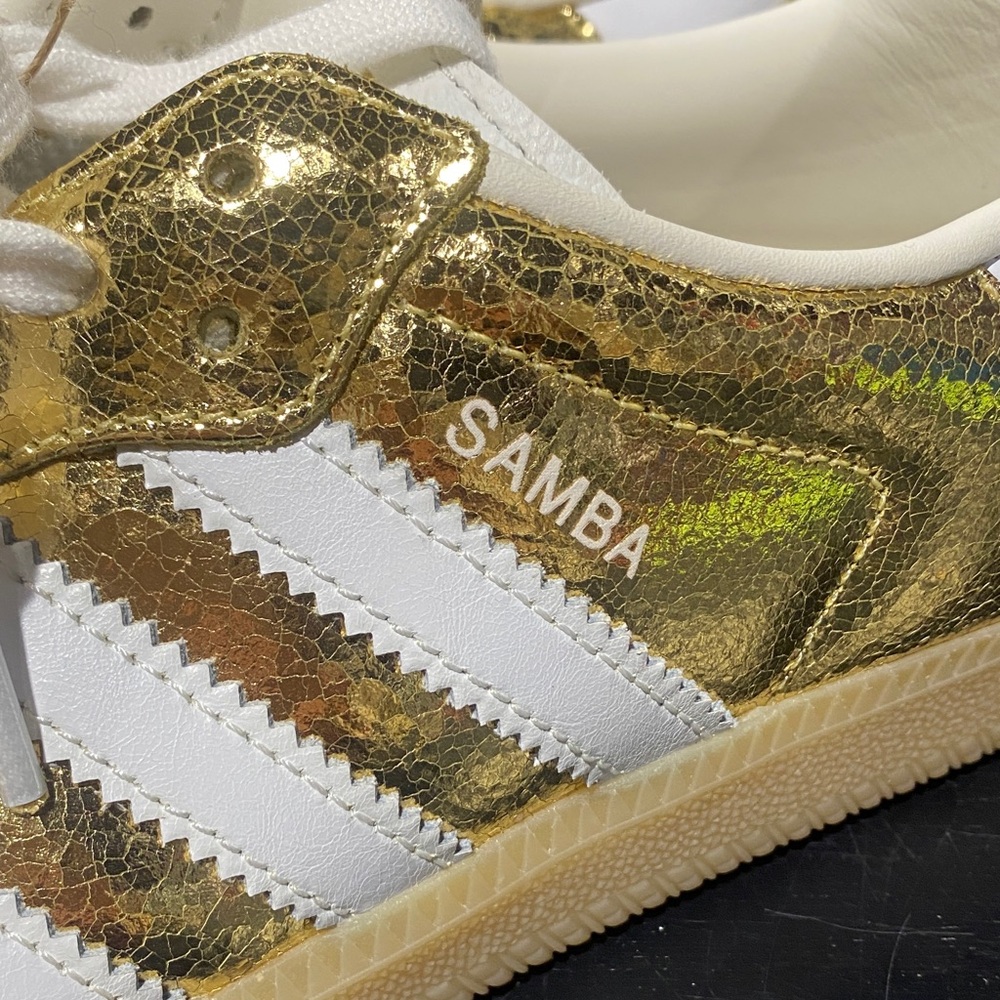 adidas Gold and White Samba Sneakers - Picture 2 of 4